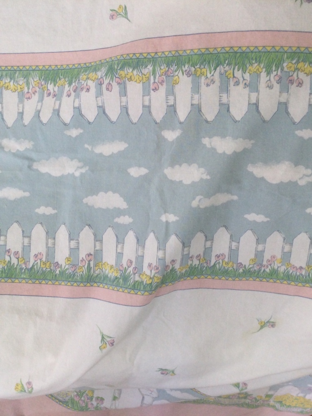 Easter Table Cloth Pastels with Bunnies 60”x120”